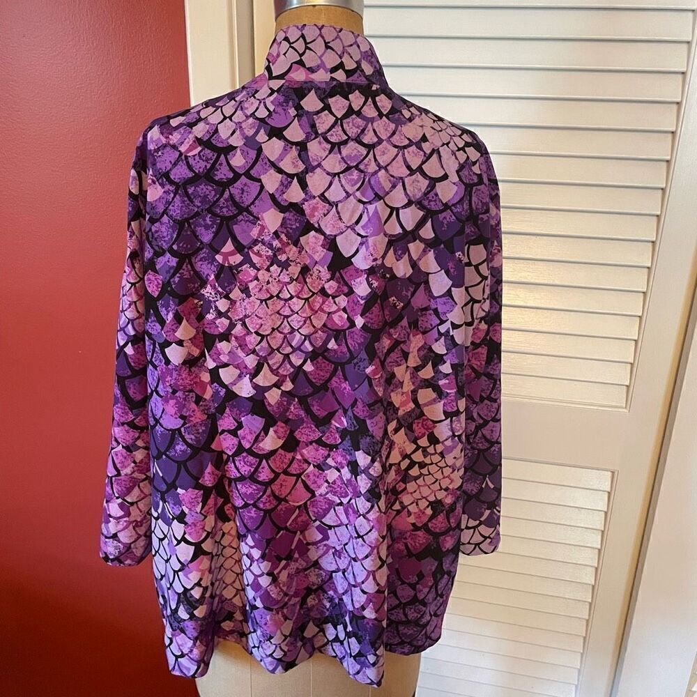 Chico's Purple & Pink Patterned Utility Jacket - Picture 3 of 5